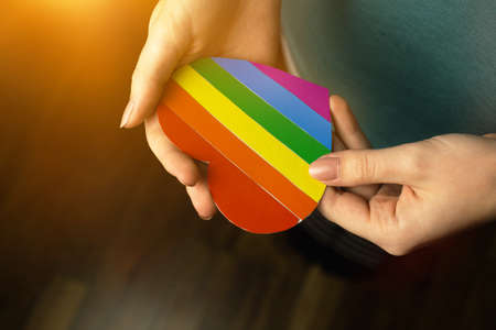 Symbol of LGBT pride month celebrate, community of gay, lesbian, bisexual and transgender, human rights conceptの写真素材