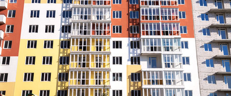 Building a new residential house. Construction industry background. New real estate architecture,...