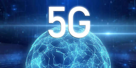 Concept of future technology 5G network, wireless systems and internet of things. Business, modern global connectionの写真素材