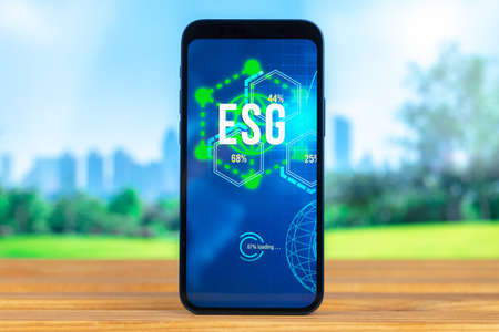 ESG concept. Environmental, social and governance in sustainable and ethical business. Ecology care photoの写真素材