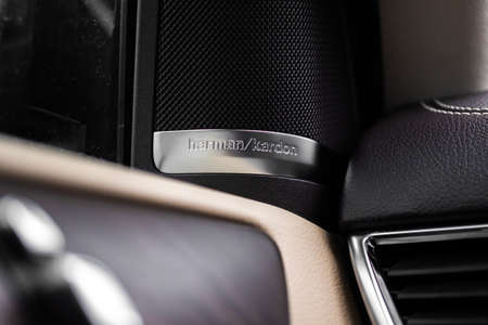 Kharkov, Ukraine - March 14, 2022: Harman Kardon speaker in Mercedes Benz luxury carのeditorial素材