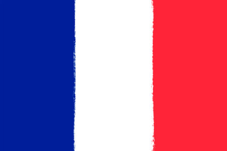 Flag of France. Brush strokes painted national symbol background illustration imageの写真素材
