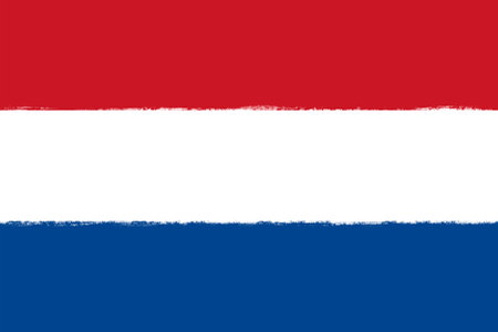 Flag of Netherlands. Brush strokes painted national symbol background illustration imageの写真素材