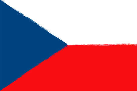 Flag of the Czech Republic. Brush strokes painted national symbol background illustration imageの写真素材