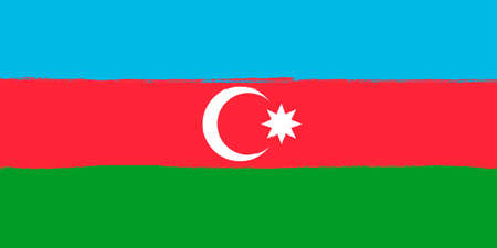 Flag of Azerbaijan. Brush strokes painted national symbol background illustration imageの写真素材