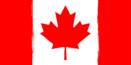 Flag of Canada. Brush strokes painted national symbol background illustration imageの写真素材