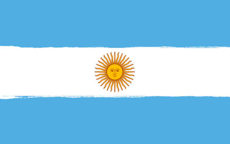 Flag of Argentina. Brush strokes painted national symbol background illustration imageの写真素材