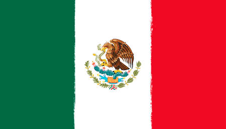 Flag of Mexico. Brush strokes painted national symbol background illustration imageの写真素材