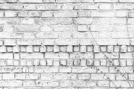 White retro brick wall background, masonry concept backdropの写真素材