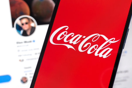 Elon Musk and Coca-Cola business background with close-up view