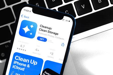 Poltava, Ukraine - April 28, 2022: Cleanup Storage Cleaner app , mobile phone application icon closeupのeditorial素材