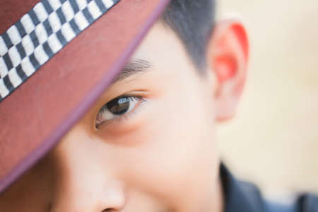 Portrait of Handsome teen boy outdoorsの写真素材