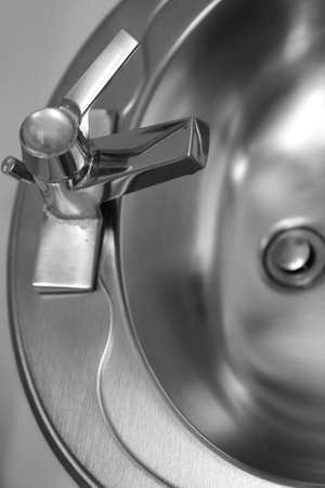 stainless steel sink in the toilet at oil and gas platformの写真素材