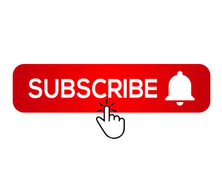 Subscribe, bell button and hand cursorのイラスト素材