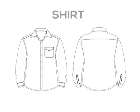 White long sleeve shirt Private shirtのイラスト素材