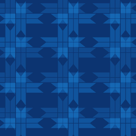 Abstract blue fabric background design, triangular square pattern