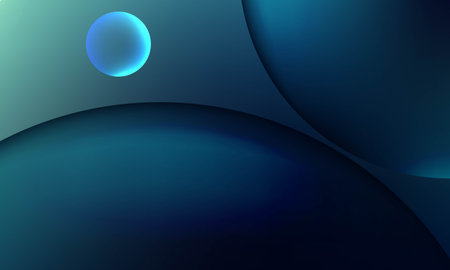 Three dimensional world dark blue circle background The background is like light and dark.