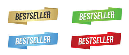 Best seller ribbon label set best seller banner Suitable for products that are ranked very well.のイラスト素材