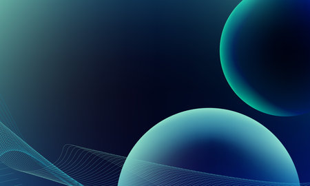 Three dimensional world dark blue circle background futuristic technologyのイラスト素材