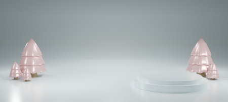 Christmas pedestals for branding and packaging presentations show productsの写真素材