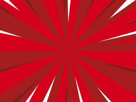 Radial red speed lines for comic books. Explosion background.Vector illustration.のイラスト素材