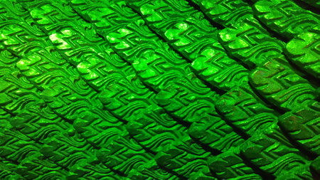 Background texture, pattern. The fabric is green. tissue, textile, cloth, fabric, material, texture. photo studioの写真素材