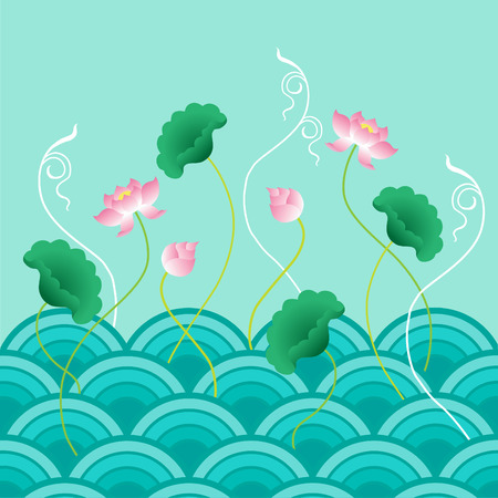Lotus backgroundのイラスト素材