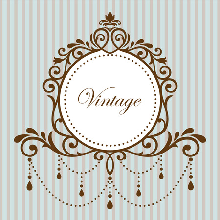 Chandelier vintage frame on cyan backgroundのイラスト素材