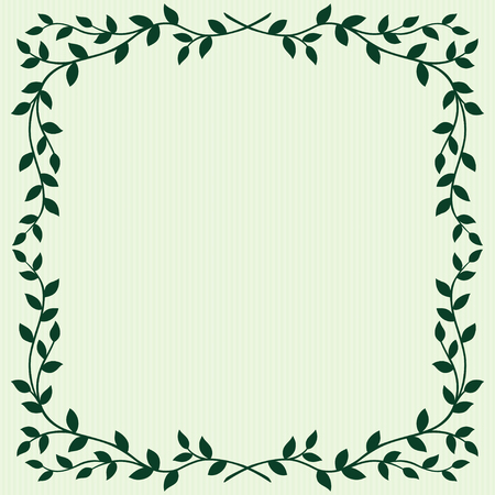 Leaves frame on green backgroundのイラスト素材