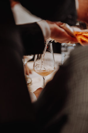Red white and rose wine glass tasting in store restaurant