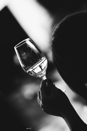Red white and rose wine glass tasting in store restaurant