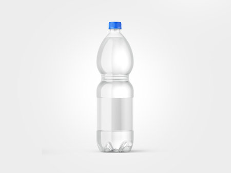 Plastic bottle of water on a white background.の写真素材