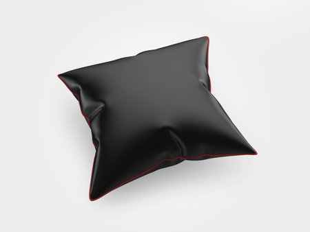Black pillow isolated on a white background.の写真素材