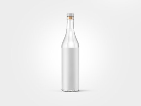 Glass bottle mockup isolated on white background.の写真素材