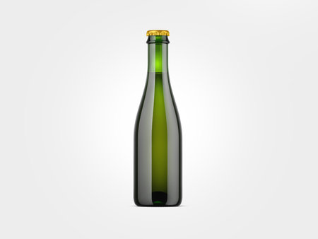 Bottle of champagne isolated on a white background.の写真素材