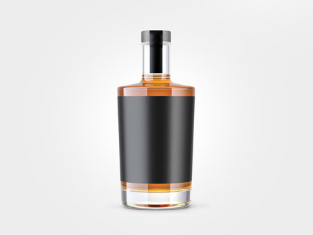 Whiskey bottle isolated on white background.の写真素材
