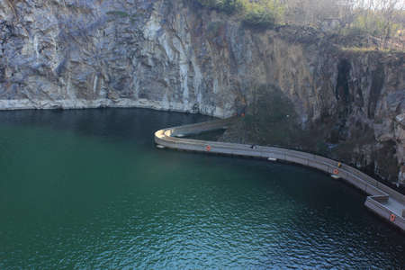 Smooth surface of the lakeの写真素材