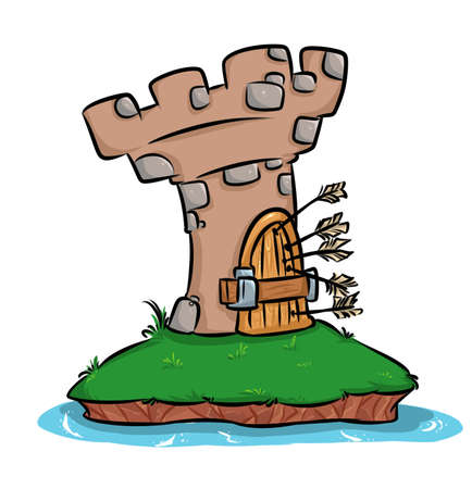 Fortress tower cartoon illustrationの写真素材