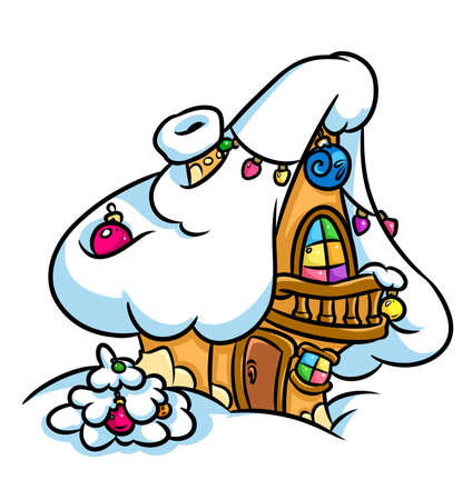 Snow house cartoon illustration isolated imageの写真素材