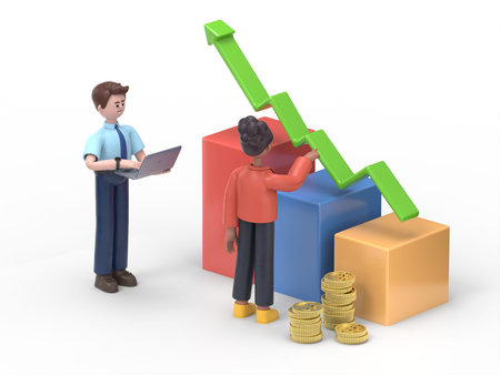 Finance concept with characters. Can use for web banner, infographics, hero images. Flat isometric...