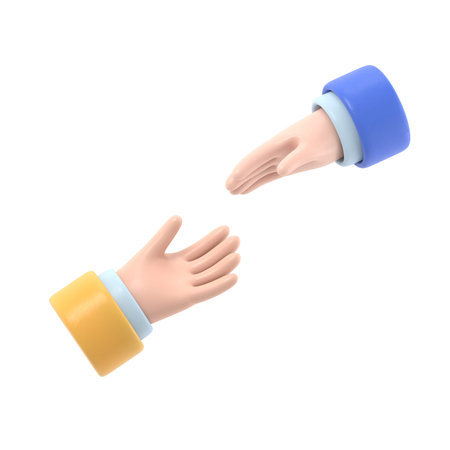 Handshake isolated on white background. 3D rendering. Eps 10.