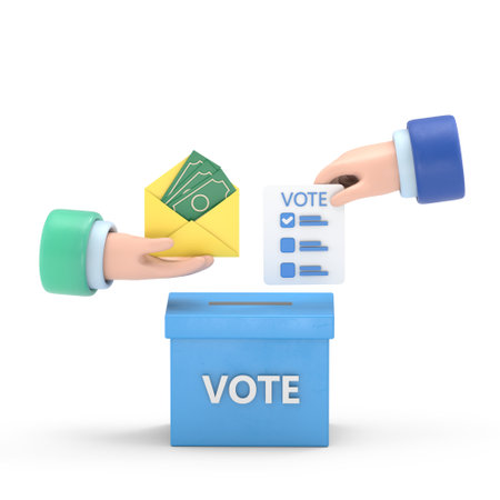 Voting concept. 3D rendering. Isolated white background.の写真素材
