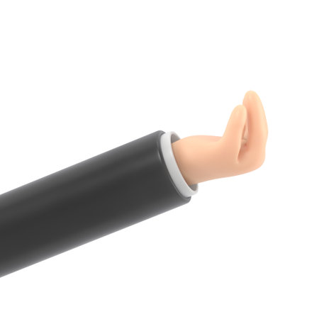 3d rendering of human hand showing thumbs up gesture isolated on white backgroundの写真素材