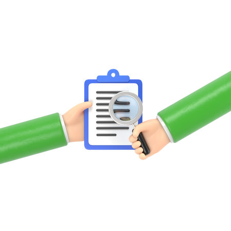 Business concept contract inspection, hands holding the contract and examine its conditions through...