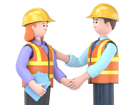 3D illustration of cartoon characters - Partner,computer generated image.Supports PNG files with transparent backgrounds.の写真素材