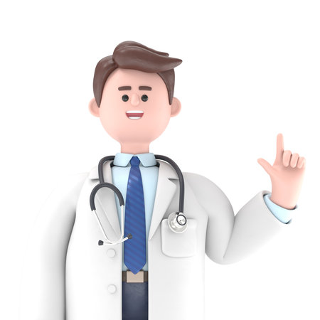 3D illustration of Male Doctor Lincoln Presentation of Information,Transparent Background Mockup.Supports PNG files with transparent backgrounds.の写真素材