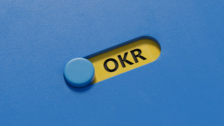 Business and design concept - surreal slide switch OKR. the symbol of leadership, communication and...