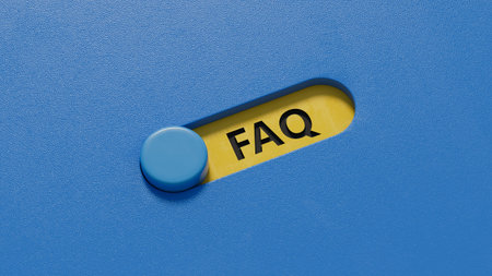 faq word written on slide switch with copy space.close up of slide switch,Business Concept.3D...