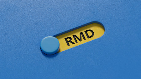 rmd, required, minimum, distribution. wooden table with slide switch.close up of slide...