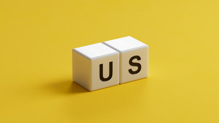 that US economy is changing the trend and goes up instead of down (or vice versa). 3D rendering on yellow background.の写真素材